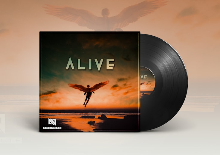 Alive — The Note — Single cover and vinyl presentation by Geraldine Creative Co.