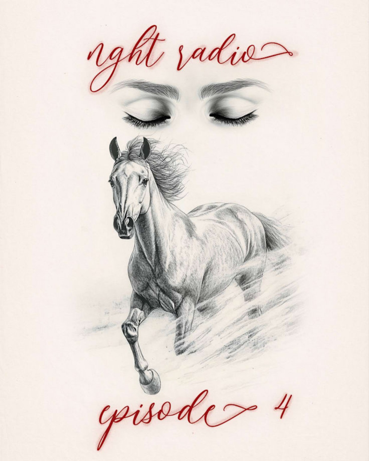nght radio — Episode 4 — Episode artwork, hand lettering by Geraldine Creative Co.