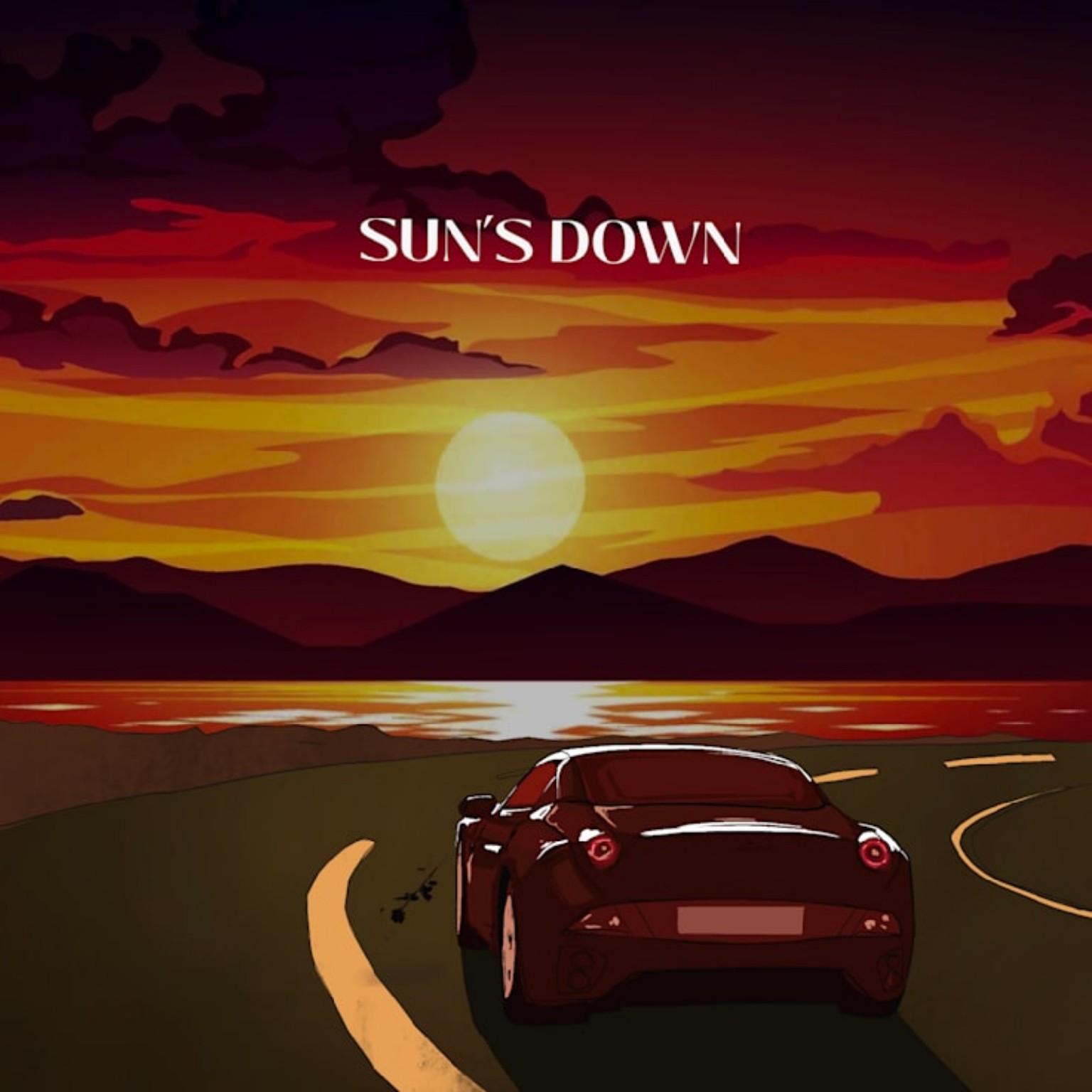 Sun's Down — Illustrated lo-fi single cover by Geraldine Creative Co.
